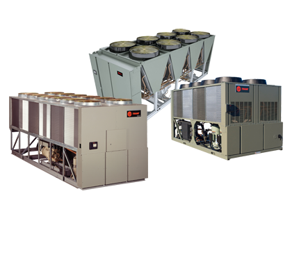 Air-cooled chiller systems for large commercial buildings in Davenport and the Quad Cities.